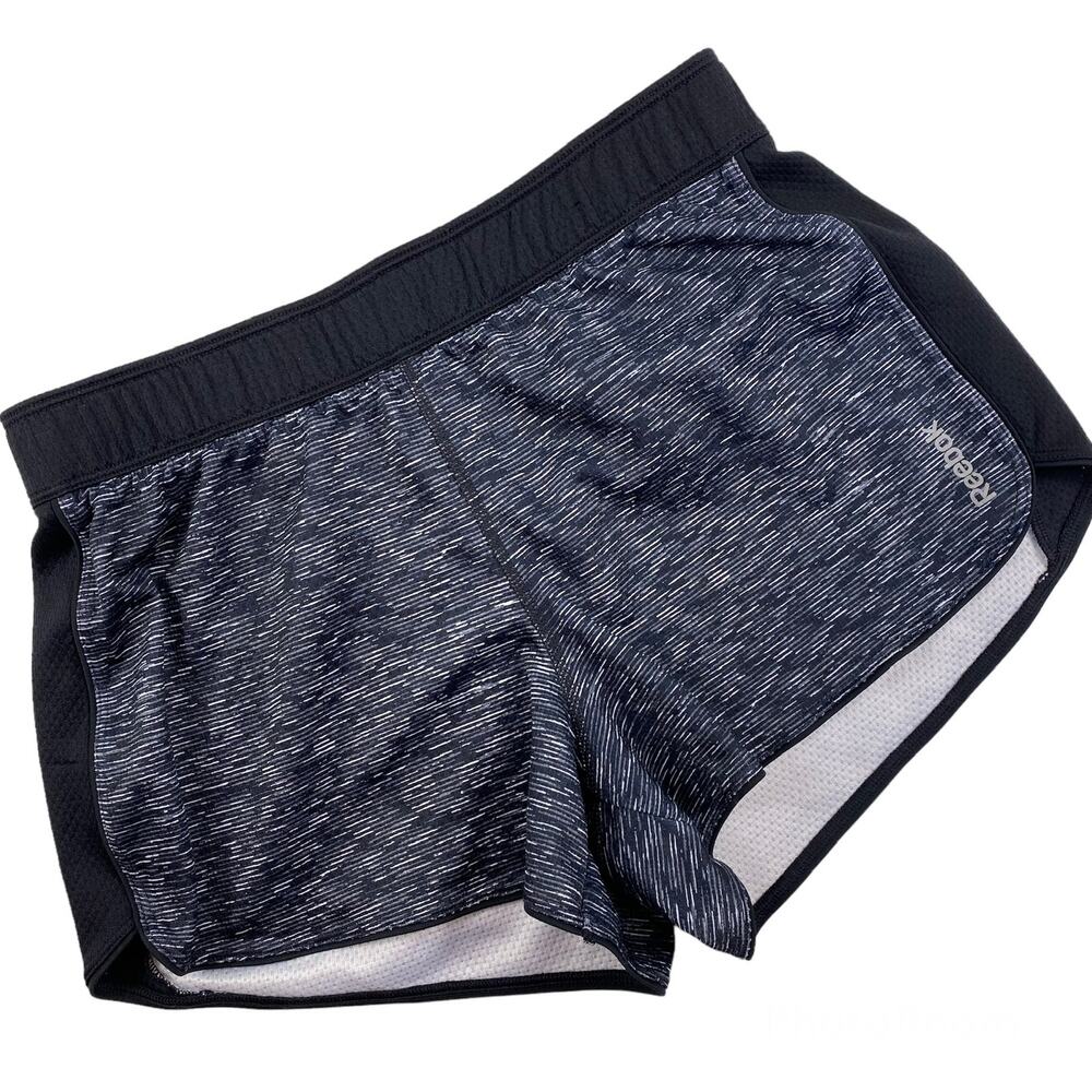 Reebok Training Shorts Cardio Running Heather Black Space Dyed Size Small - Picture 1 of 11